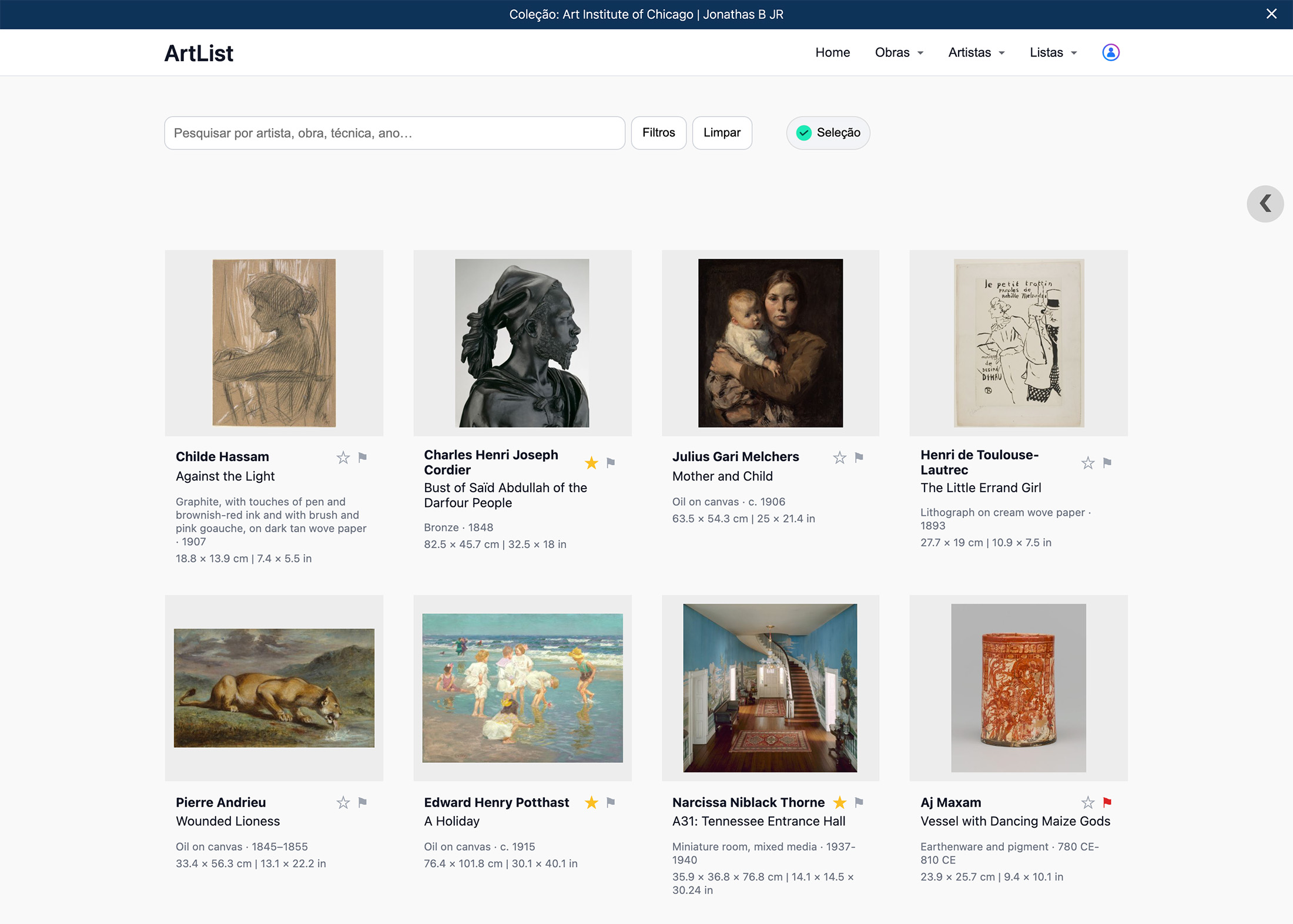Imagem demonstrativa do ArtList 1
